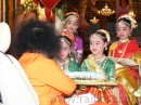 06. The Primary School girls next greet Swami with  a cake